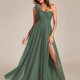 ever CLOE|Robe de soirée asymétrique en tulle à appliqués et fente haute