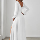 ever IVORY|Robe invitée mariage à manches fendues et dos nu