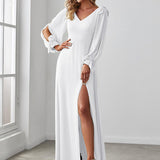 ever IVORY|Robe invitée mariage à manches fendues et dos nu
