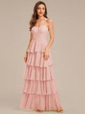 ever ROSALYN|Robe d?¡¥invitée de mariage élégante en mousseline à volants