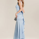 Robes D'invité De Mariage Sirène En Satin Longueur Au Sol